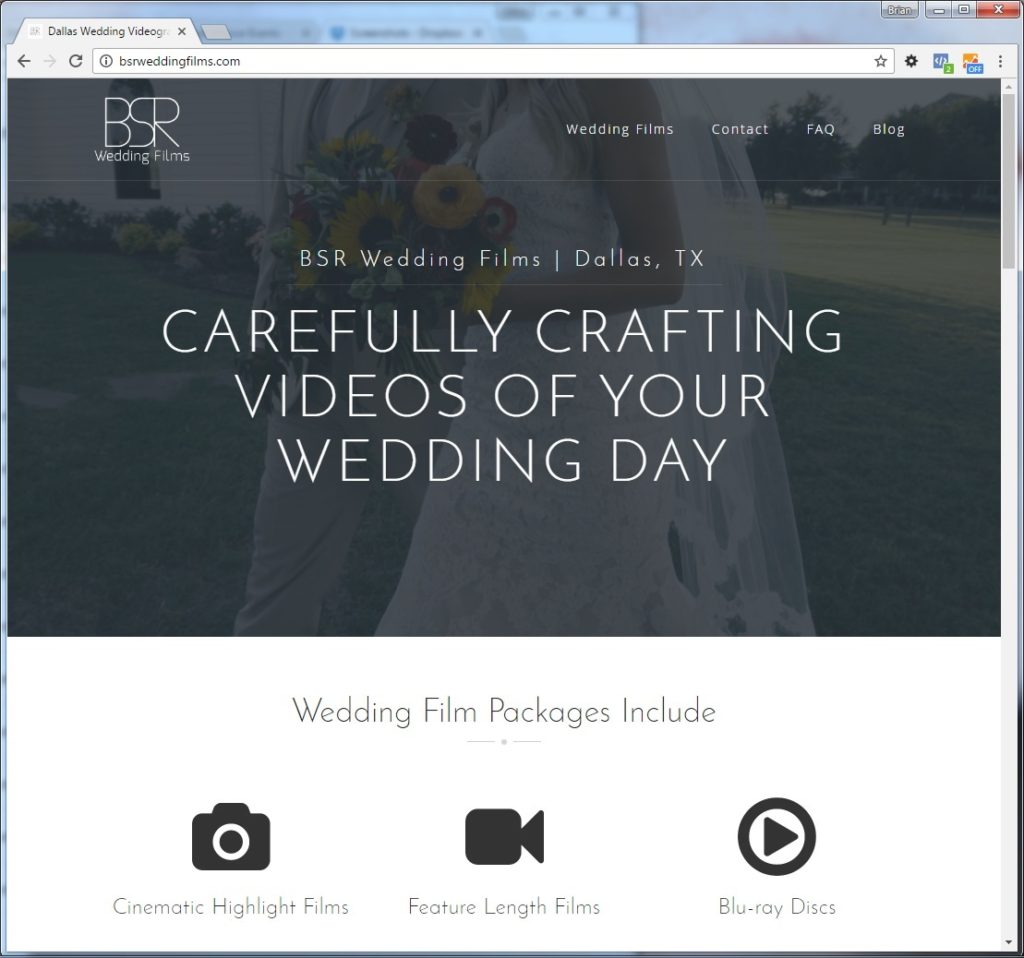 BSR Wedding Films Dallas wedding website