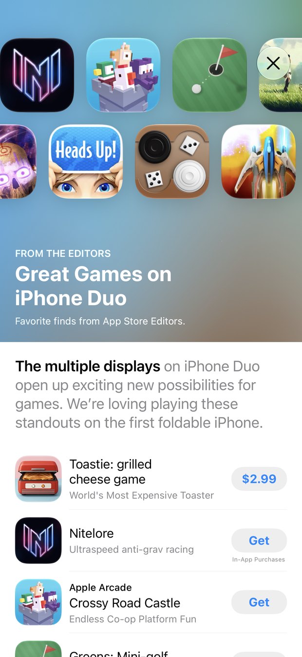 From the Editors: Great Games on iPhone Duo, a list of games with Toastie, Nitelore, Crossy Road Castle and Greens: Mini-golf