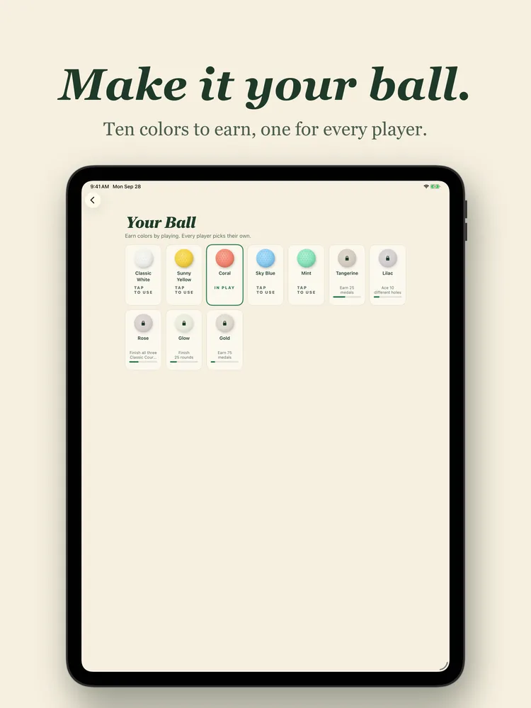 Make it your ball: ten ball colors to earn on iPad