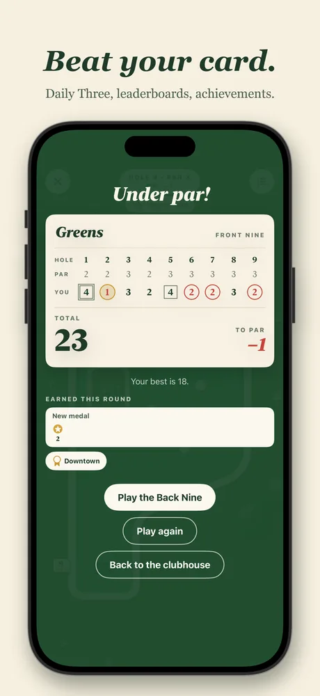 Beat your card: an under-par scorecard on iPhone